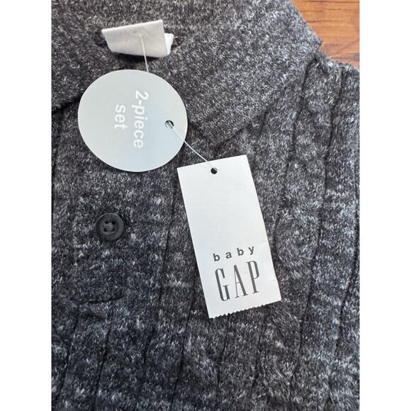 Baby Gap Baby Cable-Knit Sweater Outfit Set Heather Grey 6-12 Months NWT - Picture 7 of 11